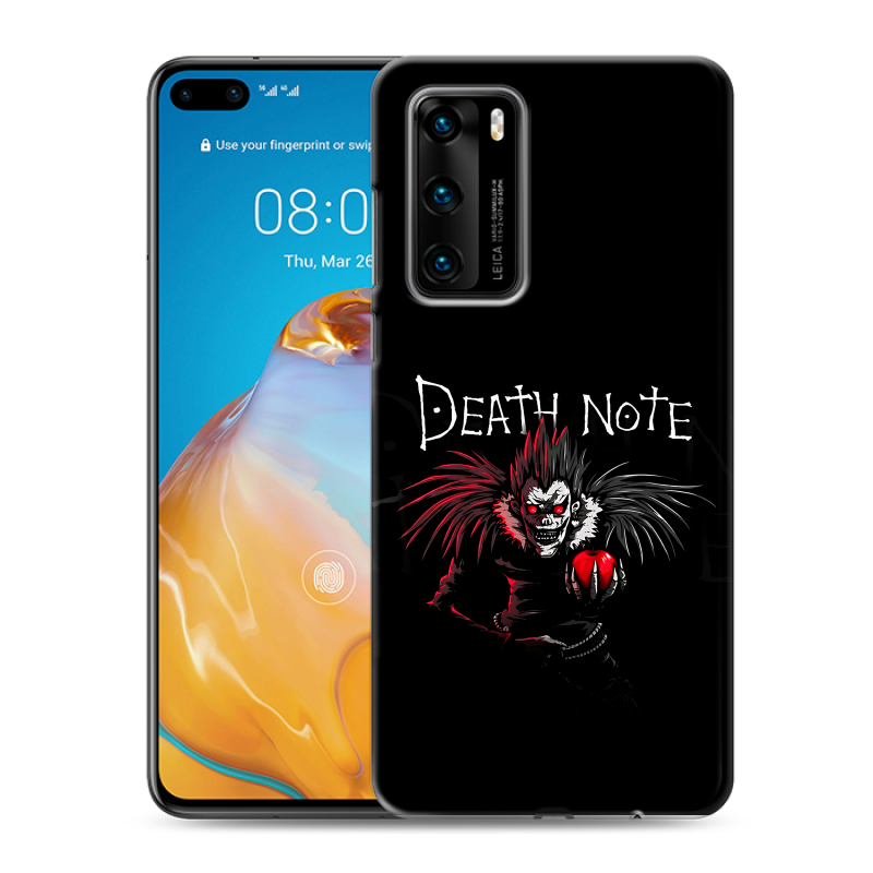Пластиковый чехол на Huawei P40 с принтом Death note Тетрадь смерти Пластиковый чехол на Huawei P40 с принтом Death note Тетрадь смерти