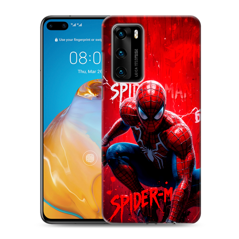 Силиконовый противоударный чехол на Huawei P40 с принтом Spiderman Человек паук Силиконовый противоударный чехол на Huawei P40 с принтом Spiderman Человек паук
