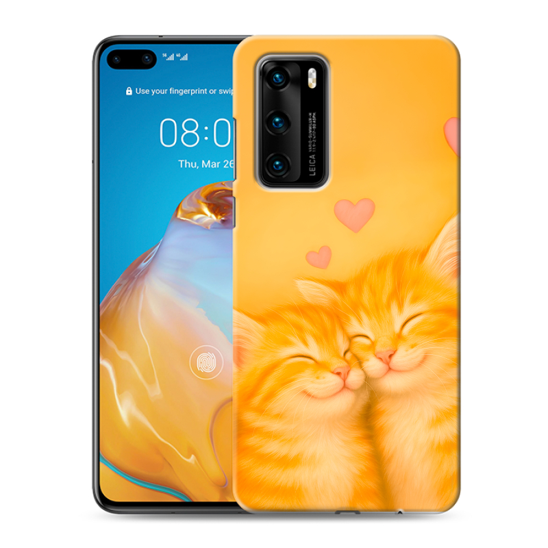 Силиконовый чехол на Huawei P40 с принтом Милые котята Силиконовый чехол на Huawei P40 с принтом Милые котята