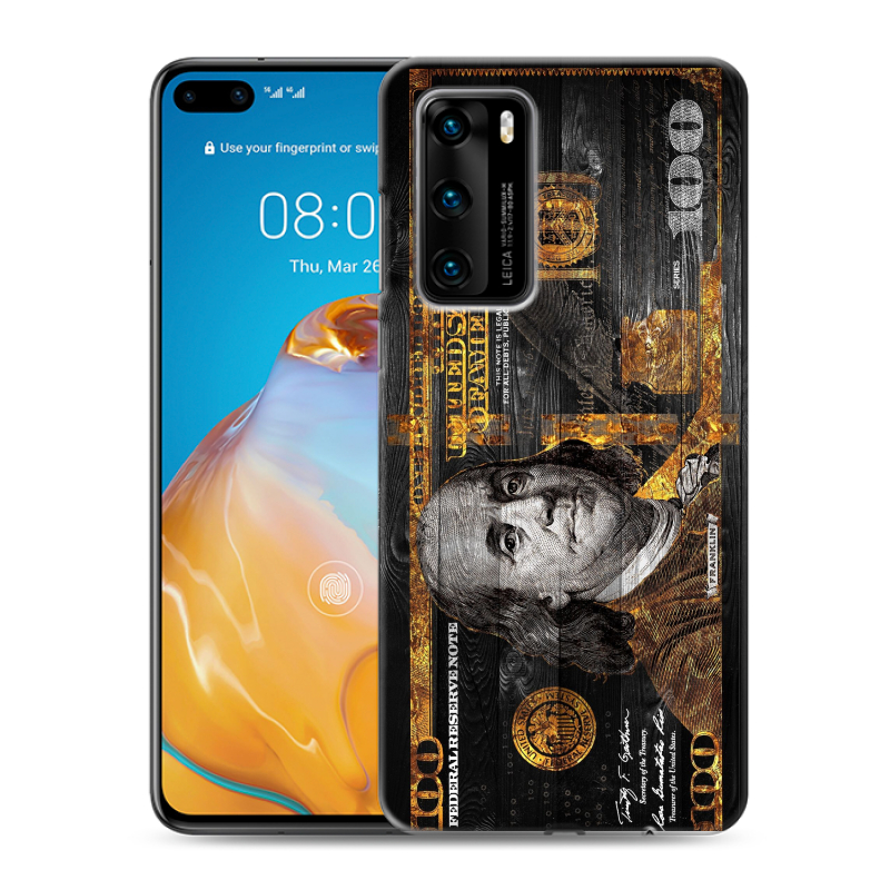 Силиконовый противоударный чехол на Huawei P40 с принтом Доллар деньги Силиконовый противоударный чехол на Huawei P40 с принтом Доллар деньги