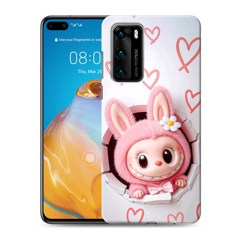 Пластиковый чехол на Huawei P40 с принтом Labubu Лабубу Пластиковый чехол на Huawei P40 с принтом Labubu Лабубу