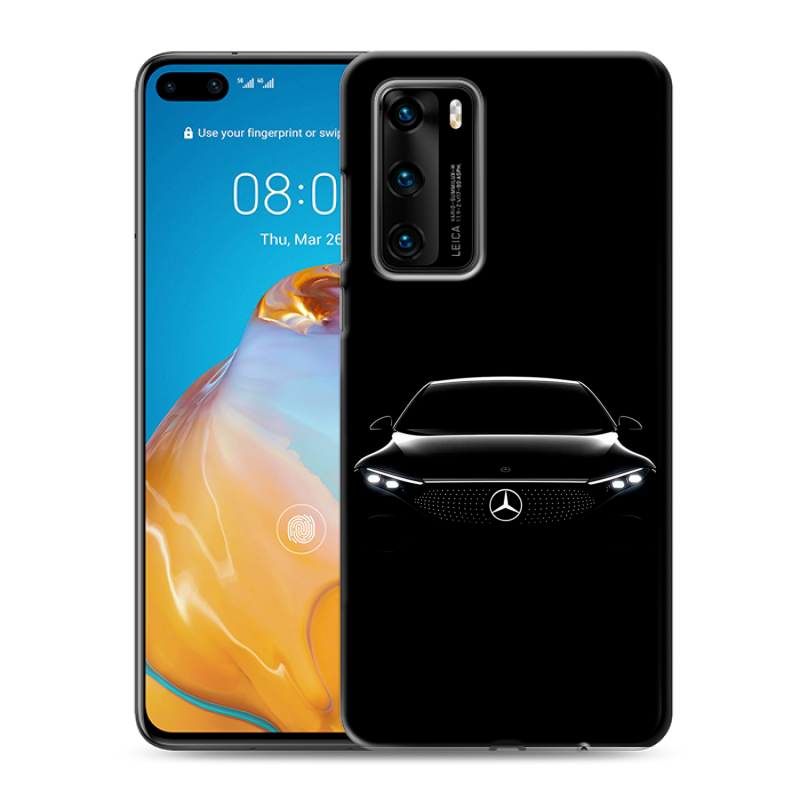Силиконовый противоударный чехол на Huawei P40 с принтом Mercedes Мерседес Силиконовый противоударный чехол на Huawei P40 с принтом Mercedes Мерседес