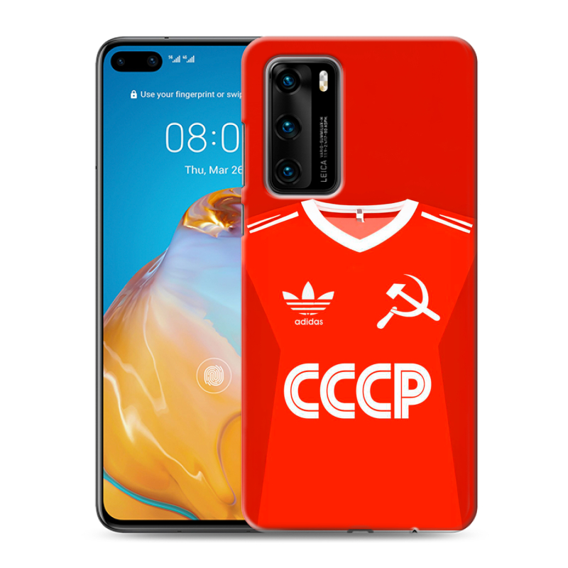 Силиконовый чехол на Huawei P40 с принтом Флаг Герб СССР Силиконовый чехол на Huawei P40 с принтом Флаг Герб СССР