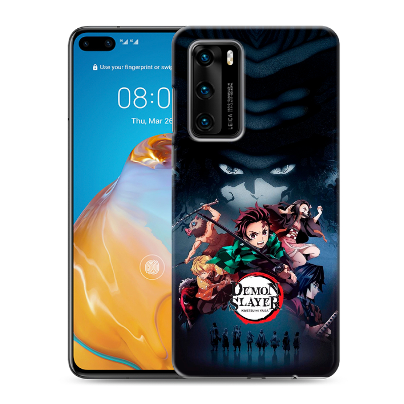 Силиконовый противоударный чехол на Huawei P40 с принтом Demon Slayer Клинок рассекающий демонов Силиконовый противоударный чехол на Huawei P40 с принтом Demon Slayer Клинок рассекающий демонов