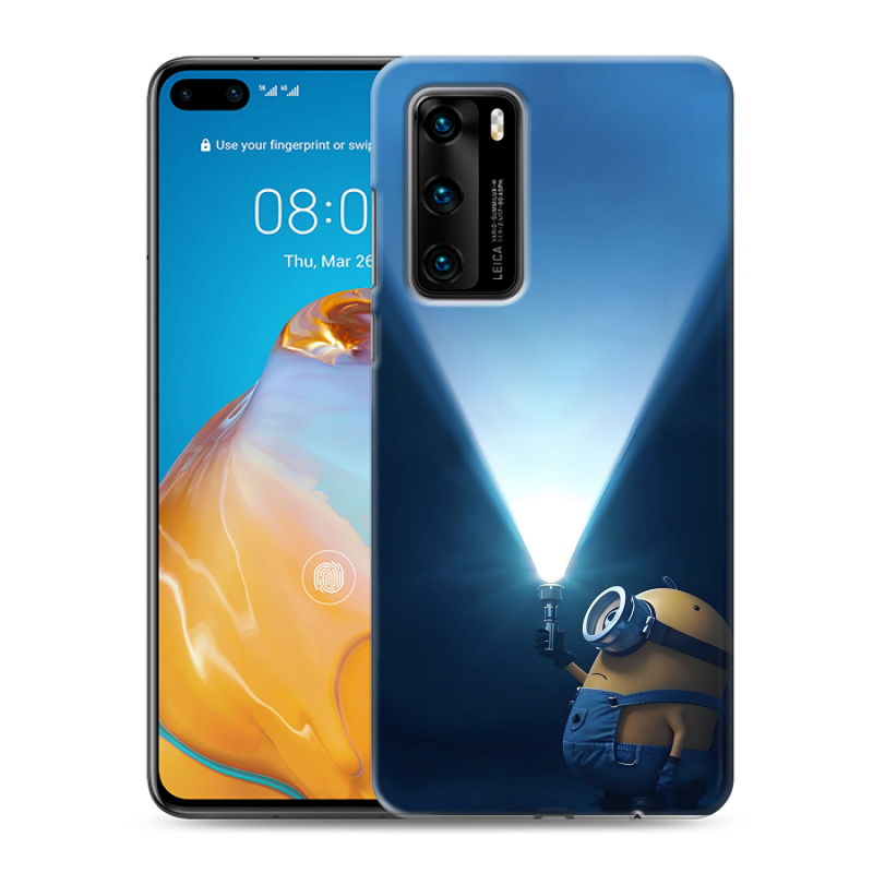 Силиконовый чехол на Huawei P40 с принтом Миньоны Силиконовый чехол на Huawei P40 с принтом Миньоны