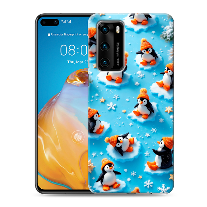 Силиконовый противоударный чехол на Huawei P40 с принтом Новый год Силиконовый противоударный чехол на Huawei P40 с принтом Новый год