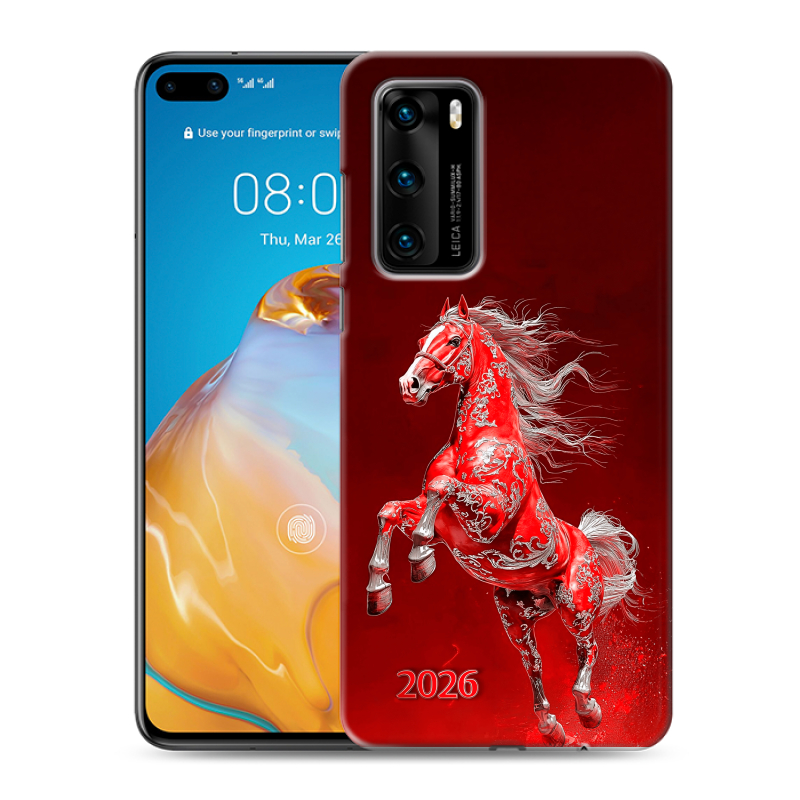 Силиконовый чехол на Huawei P40 с принтом Новый год Силиконовый чехол на Huawei P40 с принтом Новый год