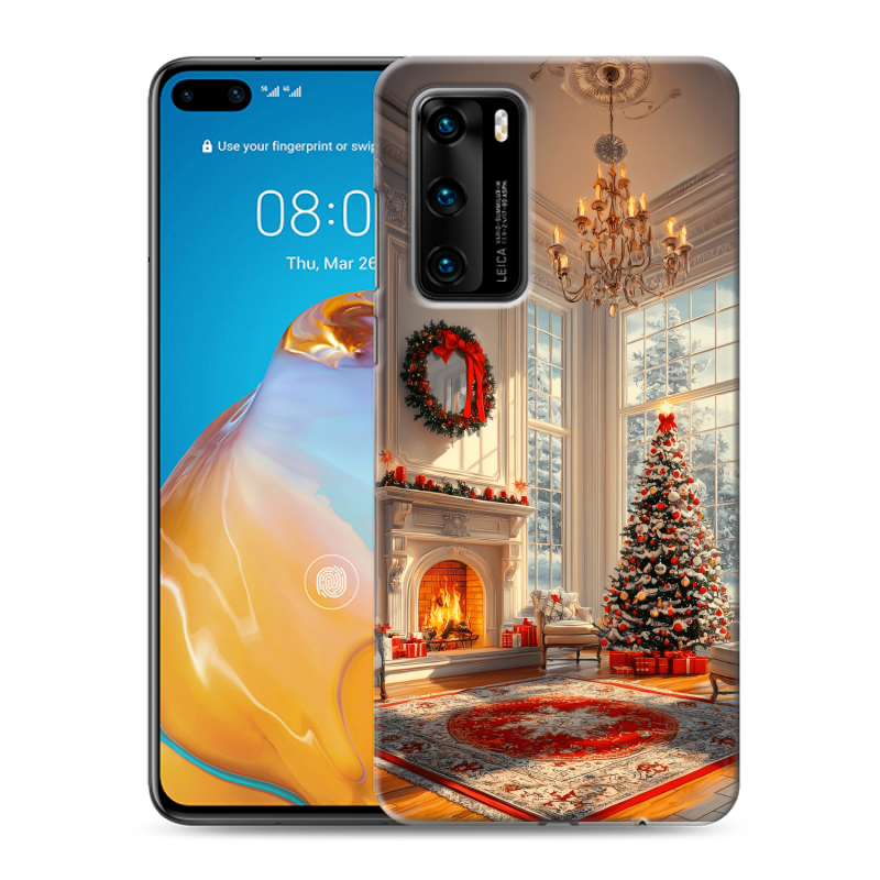 Силиконовый чехол на Huawei P40 с принтом Новый год Силиконовый чехол на Huawei P40 с принтом Новый год