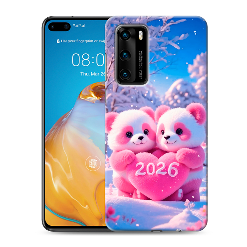 Пластиковый чехол на Huawei P40 с принтом Новый год Пластиковый чехол на Huawei P40 с принтом Новый год