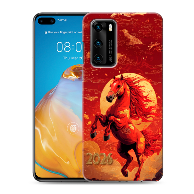 Силиконовый чехол на Huawei P40 с принтом Новый год Силиконовый чехол на Huawei P40 с принтом Новый год