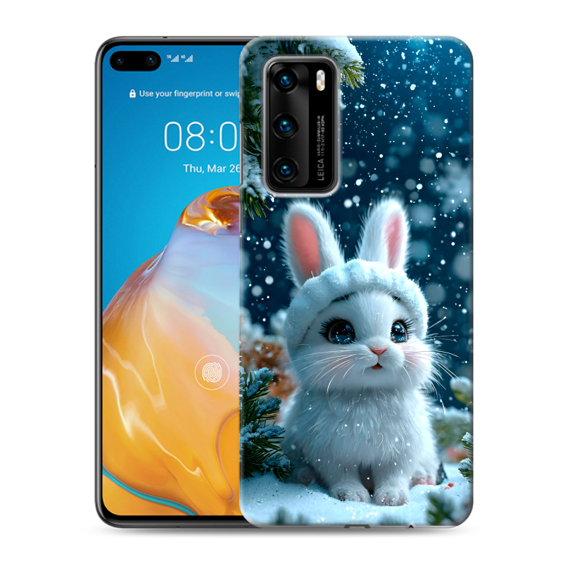 Силиконовый противоударный чехол на Huawei P40 с принтом Новый год Силиконовый противоударный чехол на Huawei P40 с принтом Новый год
