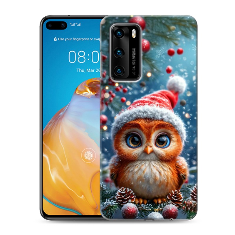 Силиконовый чехол на Huawei P40 с принтом Новый год Силиконовый чехол на Huawei P40 с принтом Новый год