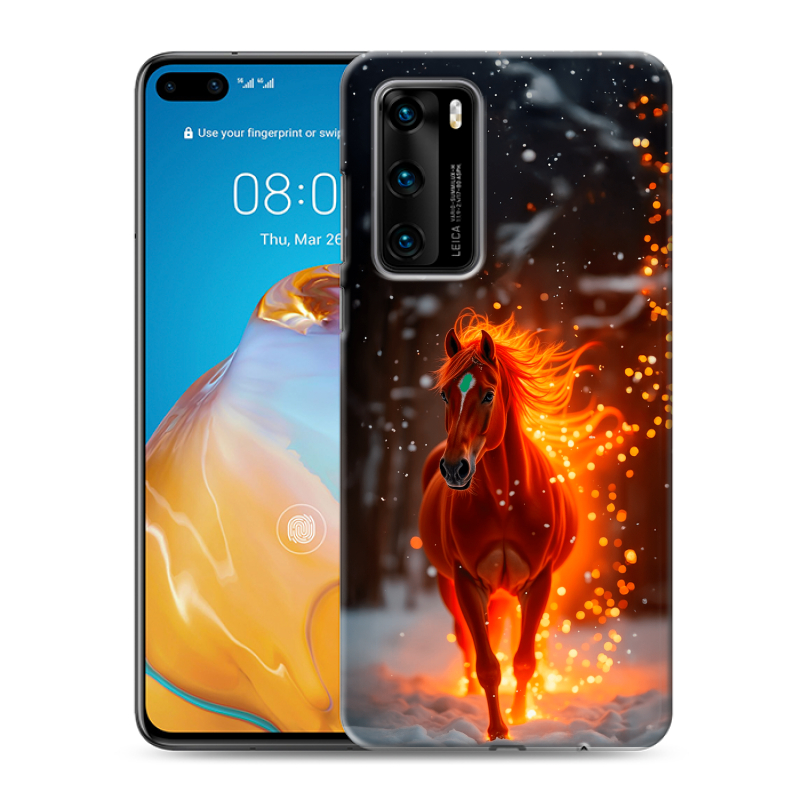 Пластиковый чехол на Huawei P40 с принтом Новый год Пластиковый чехол на Huawei P40 с принтом Новый год