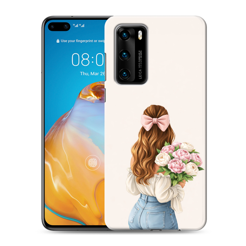 Силиконовый чехол на Huawei P40 с принтом женский Силиконовый чехол на Huawei P40 с принтом женский