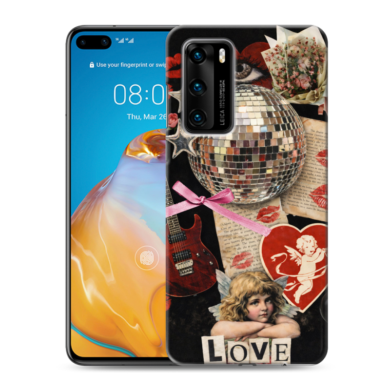 Пластиковый чехол на Huawei P40 с принтом для девочек Пластиковый чехол на Huawei P40 с принтом для девочек