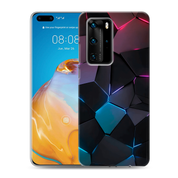 Силиконовый чехол на Huawei P40 Pro с принтом Геометрия неона