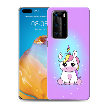 Силиконовый чехол на Huawei P40 Pro с принтом Единорог