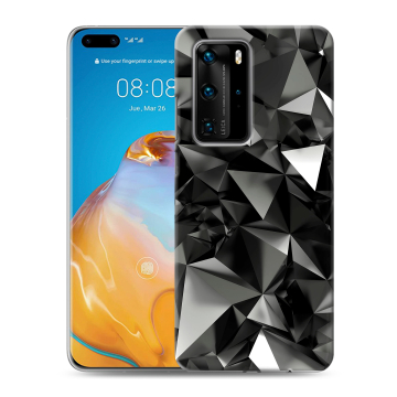 Силиконовый чехол на Huawei P40 Pro с принтом Черные кристаллы