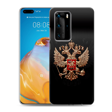 Силиконовый чехол на Huawei P40 Pro с принтом Герб России