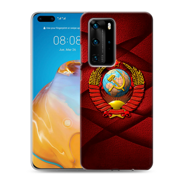 Силиконовый чехол на Huawei P40 Pro с принтом Герб СССР