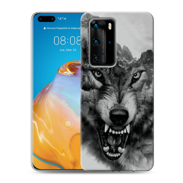Силиконовый чехол на Huawei P40 Pro с принтом Волк