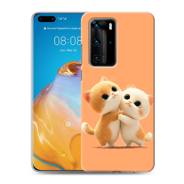 Силиконовый чехол на Huawei P40 Pro с принтом Милые котики