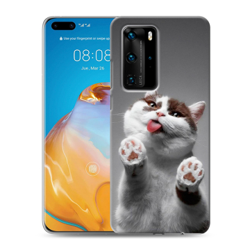 Силиконовый чехол на Huawei P40 Pro с принтом Коты
