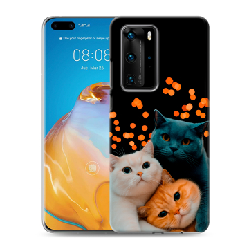 Силиконовый чехол на Huawei P40 Pro с принтом Кошки