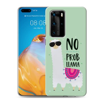 Силиконовый чехол на Huawei P40 Pro с принтом Лама