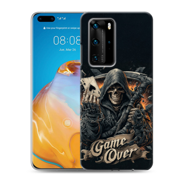Силиконовый чехол на Huawei P40 Pro с принтом Скелет карты