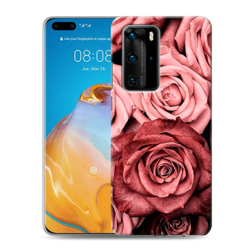 Силиконовый чехол на Huawei P40 Pro с принтом Цветы розы