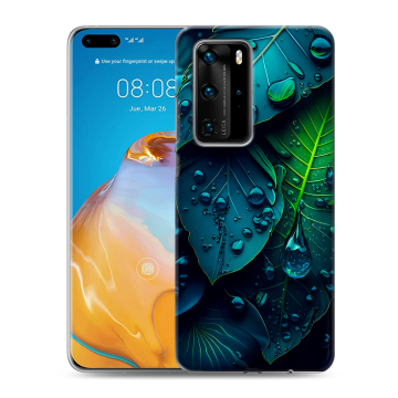 Силиконовый чехол на Huawei P40 Pro с принтом Листья