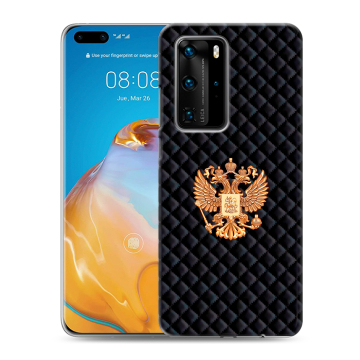 Силиконовый чехол на Huawei P40 Pro с принтом Герб России принт