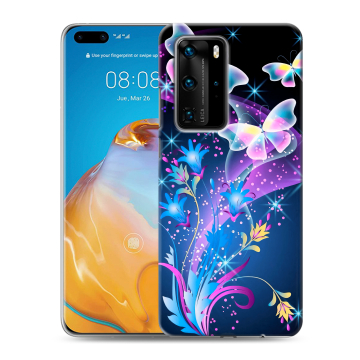 Силиконовый чехол на Huawei P40 Pro с принтом Бабочки Силиконовый чехол на Huawei P40 Pro с принтом Бабочки