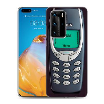 Силиконовый чехол на Huawei P40 Pro с принтом Старый телефон