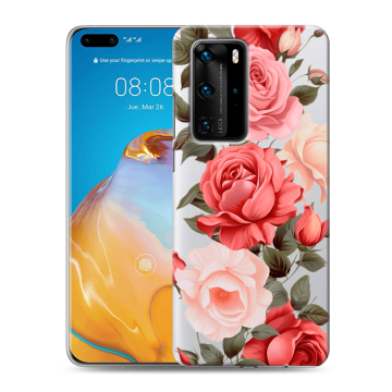 Силиконовый чехол на Huawei P40 Pro с принтом Розы