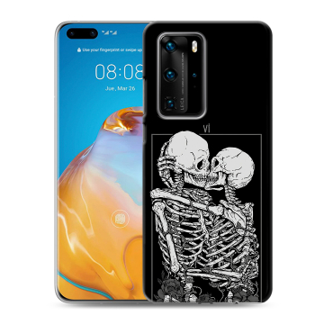 Силиконовый чехол на Huawei P40 Pro с принтом Поцелуй скелетов Силиконовый чехол на Huawei P40 Pro с принтом Поцелуй скелетов
