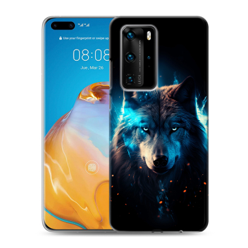 Силиконовый чехол на Huawei P40 Pro с принтом Волк ночной Силиконовый чехол на Huawei P40 Pro с принтом Волк ночной