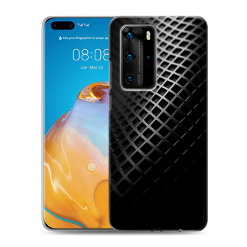Силиконовый чехол на Huawei P40 Pro с принтом Текстура металла