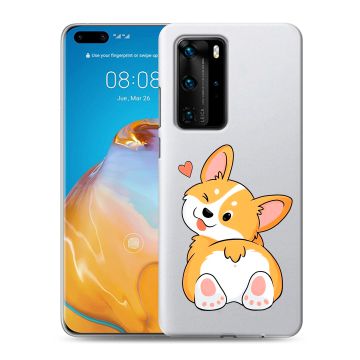 Силиконовый чехол на Huawei P40 Pro с принтом Корги Силиконовый чехол на Huawei P40 Pro с принтом Корги
