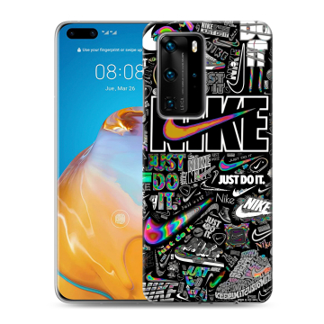 Силиконовый чехол на Huawei P40 Pro с принтом Найк