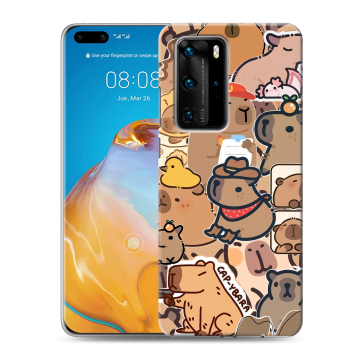 Силиконовый чехол на Huawei P40 Pro с принтом капибара Силиконовый чехол на Huawei P40 Pro с принтом капибара