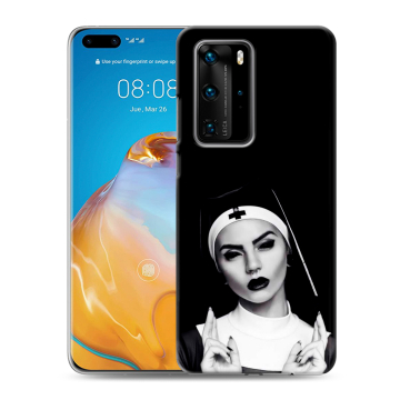 Силиконовый чехол на Huawei P40 Pro с принтом монашка