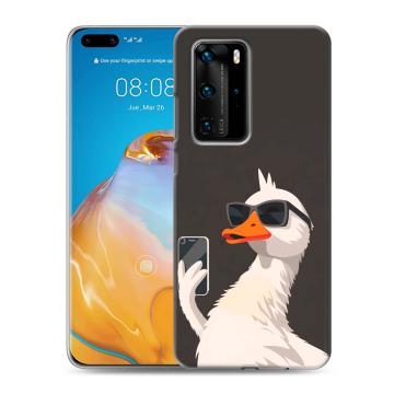 Силиконовый чехол на Huawei P40 Pro с принтом утка в очках Силиконовый чехол на Huawei P40 Pro с принтом утка в очках