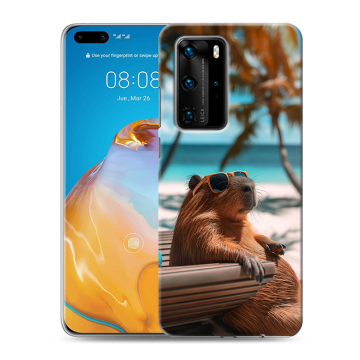 Силиконовый чехол на Huawei P40 Pro с принтом Капибара Силиконовый чехол на Huawei P40 Pro с принтом Капибара