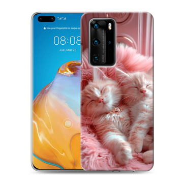 Силиконовый чехол на Huawei P40 Pro с принтом котята котики
