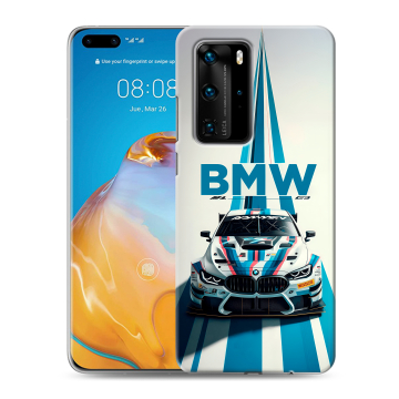 Силиконовый чехол на Huawei P40 Pro с принтом БМВ BMW Силиконовый чехол на Huawei P40 Pro с принтом БМВ BMW