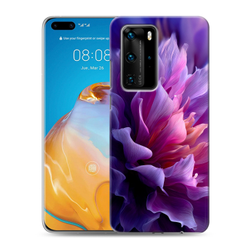 Силиконовый чехол на Huawei P40 Pro с принтом женский цветы