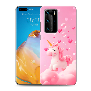 Силиконовый чехол на Huawei P40 Pro с принтом Единорог