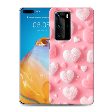 Силиконовый чехол на Huawei P40 Pro с принтом Сердечки